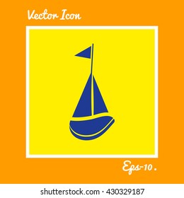 Sail Boat Icon. Eps-10.