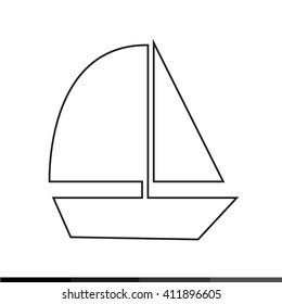 Sail boat icon illustration design