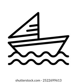 Sail Boat icon in line style. Perfect for website mobile app presentation. Suitable for any user interface and user experience