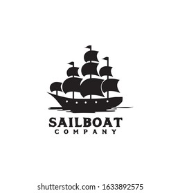 Sail boat icon logo design vector template illustration