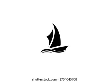 sail boat icon logo vector