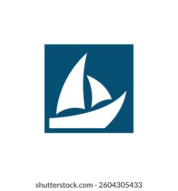 Sail boat icon logo vector illustration