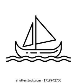 Sail boat icon outline vector