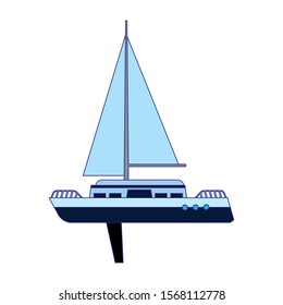 sail boat icon over white background, vector illustration