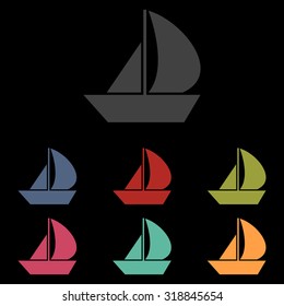 Sail Boat icon set