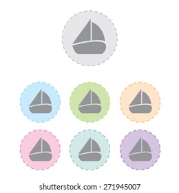 Sail Boat icon set, Vector illustration