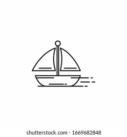 Sail boat icon simple line art vector