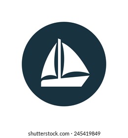 Sail boat Icon Vector