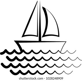 Sail Boat Icon Vector Art Illustration