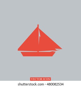 sail boat icon, vector best flat icon, EPS
