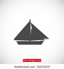sail boat icon, vector best flat icon, EPS