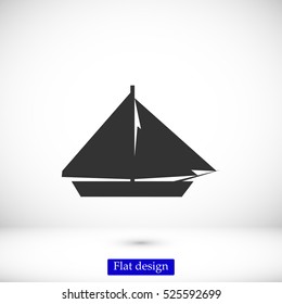 sail boat icon, vector best flat icon, EPS