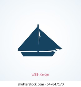sail boat icon, vector best flat icon, EPS