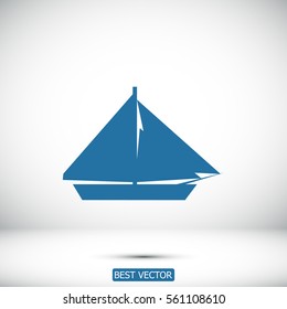 sail boat icon, vector best flat icon, EPS