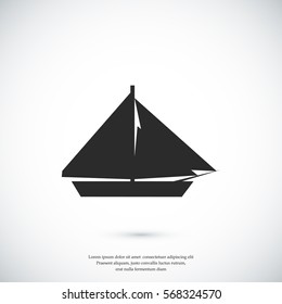 sail boat icon, vector best flat icon, EPS