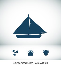 sail boat icon, vector best flat icon, EPS