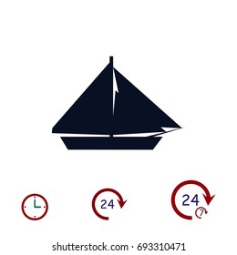 sail boat icon, vector best flat icon, EPS