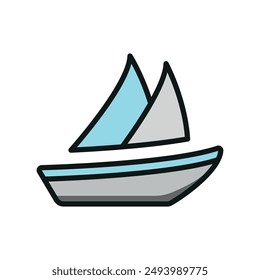 Sail boat icon vector design templates simple and modern concept
