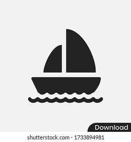 Sail Boat icon vector eps 10