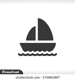 Sail Boat icon vector eps 10