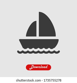 Vector vectorial de icono del barco de vela 10