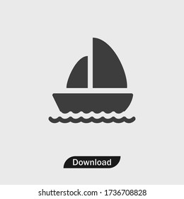 Sail Boat icon vector eps 10