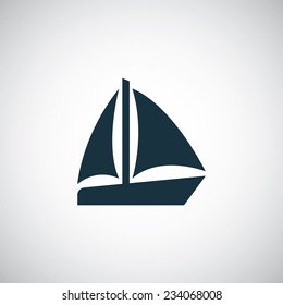 sail boat icon vector symbol picture image shape sign digital white background