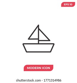 Sail boat icon vector. Yacht sign