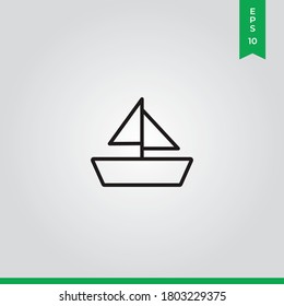 Sail boat icon vector. Yacht sign