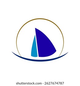 Sail boat icon whit white background