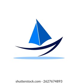 Sail boat icon whit white background