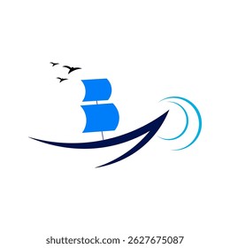 Sail boat icon whit white background