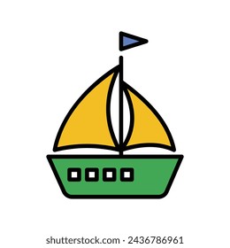 sail boat icon with white background vector stock illustration