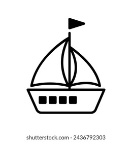 sail boat icon with white background vector stock illustration