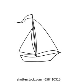 Sail boat isolated