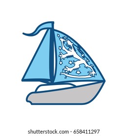 Sail boat isolated