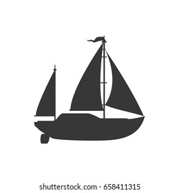 Sail boat isolated