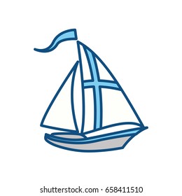 Sail boat isolated