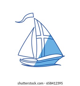 Sail boat isolated