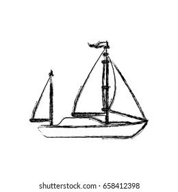 Sail boat isolated