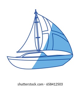 Sail boat isolated