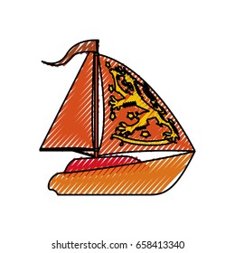 Sail boat isolated