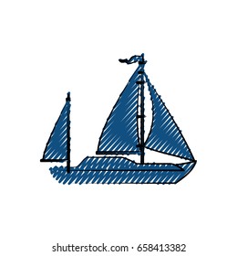 Sail boat isolated