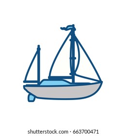 Sail boat isolated