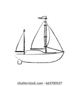 Sail boat isolated