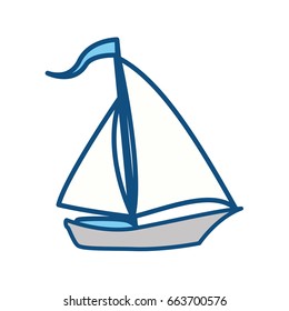 Sail boat isolated