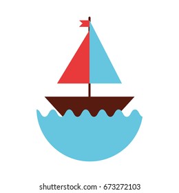 sail boat isolated icon