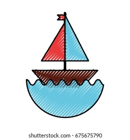 sail boat isolated icon