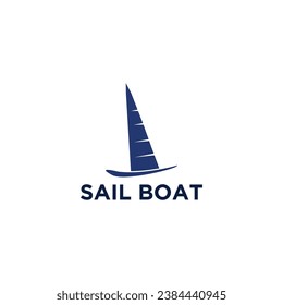 sail boat line art logo logo vector illustration design