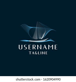 sail boat logo design inspiration . sailing boat logo design inspiration . sailboat logo design . sail yacht logo template . line yacht icon template